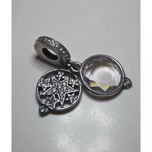 Pandora Sterling Silver Magnified Star Double Dangle Charm ALE 925